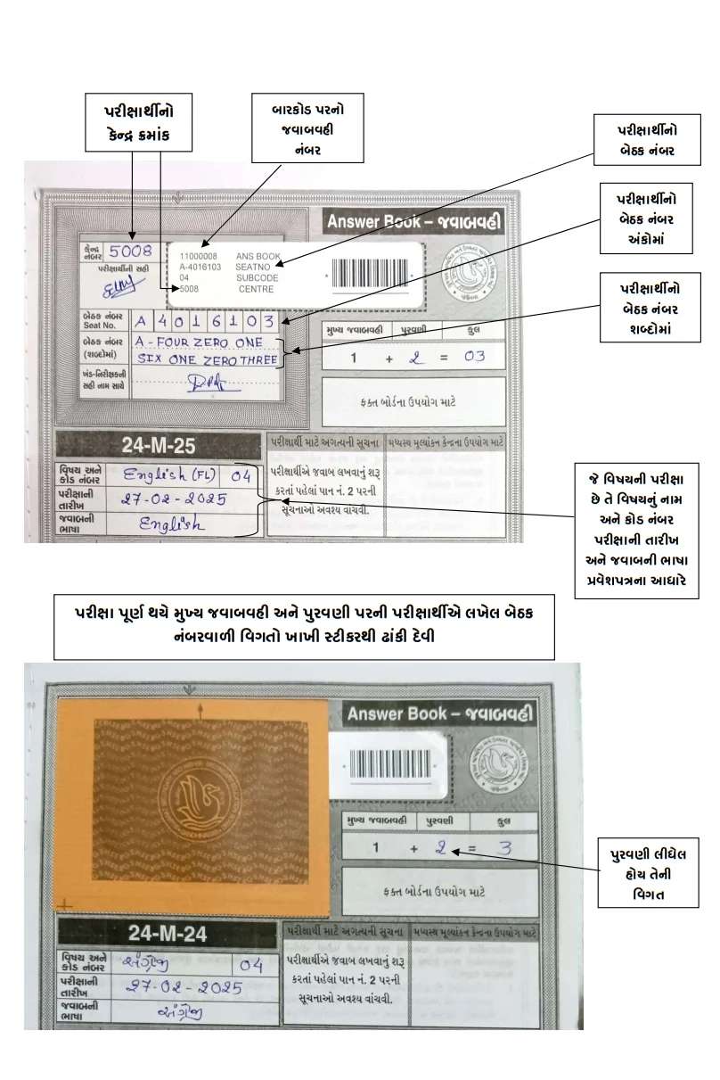GSHEB Board Exam Answer Sheet Image